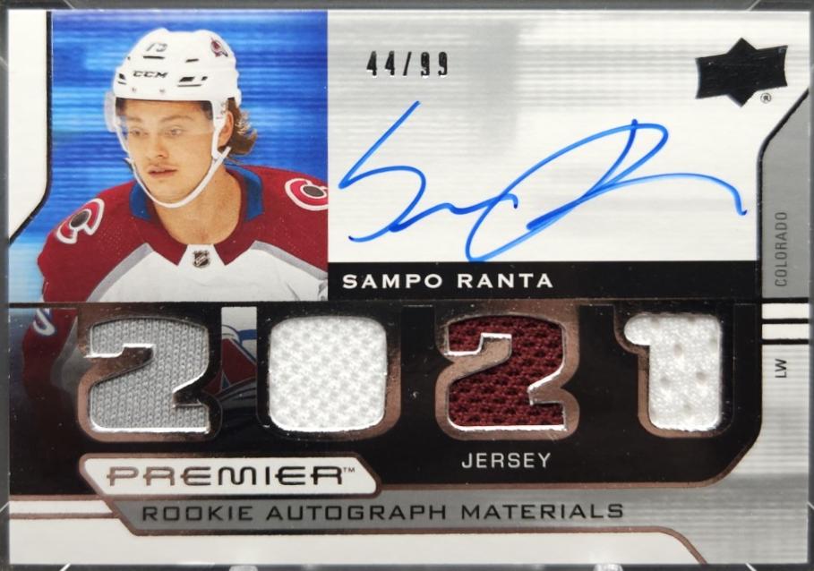 Sampo Ranta #PRA-SR 2021 Upper Deck Premier Rookie Auto Jersey Hockey