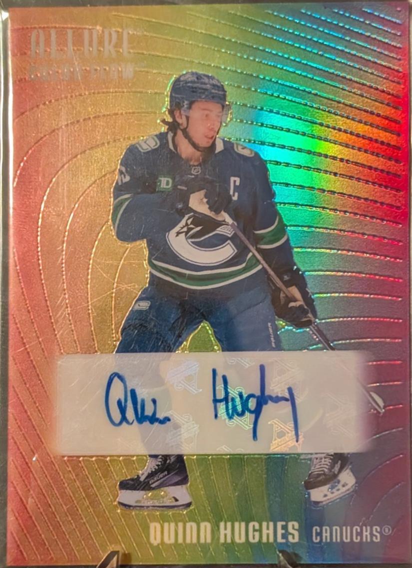 Quinn Hughes #RA-QH 2025 Upper Deck Allure Color Flow Full Rainbow Autograph Hockey