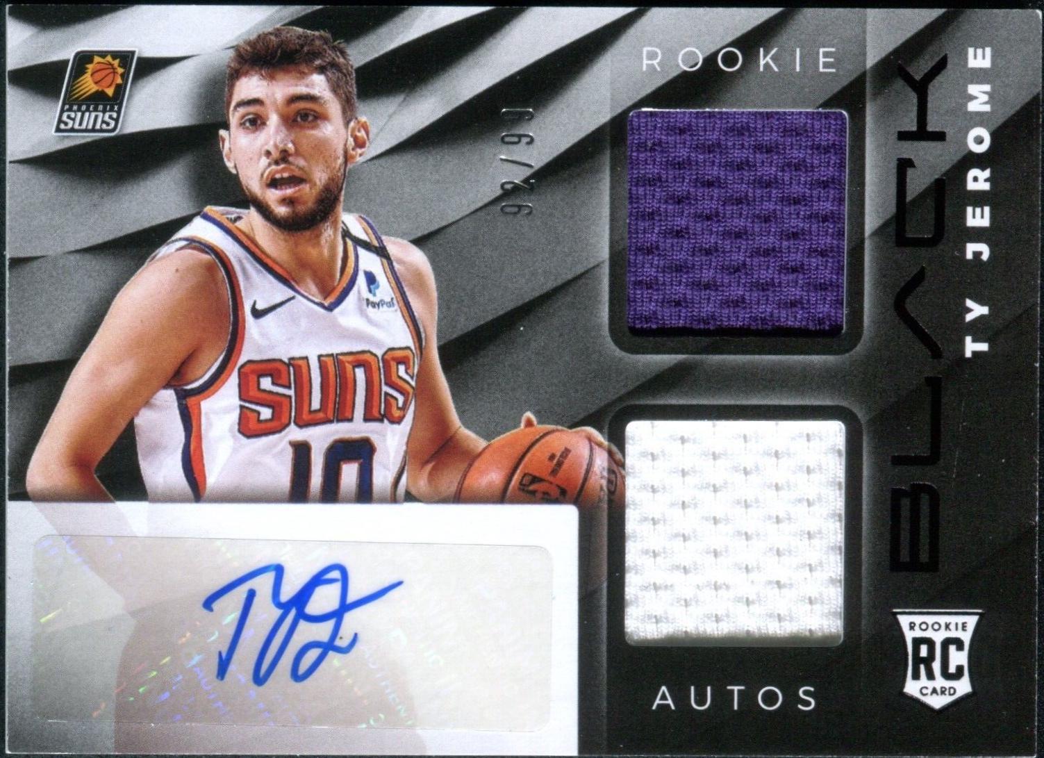 Ty Jerome Basketball Cards 2019 Panini Black Rookie Memorabilia Autographs