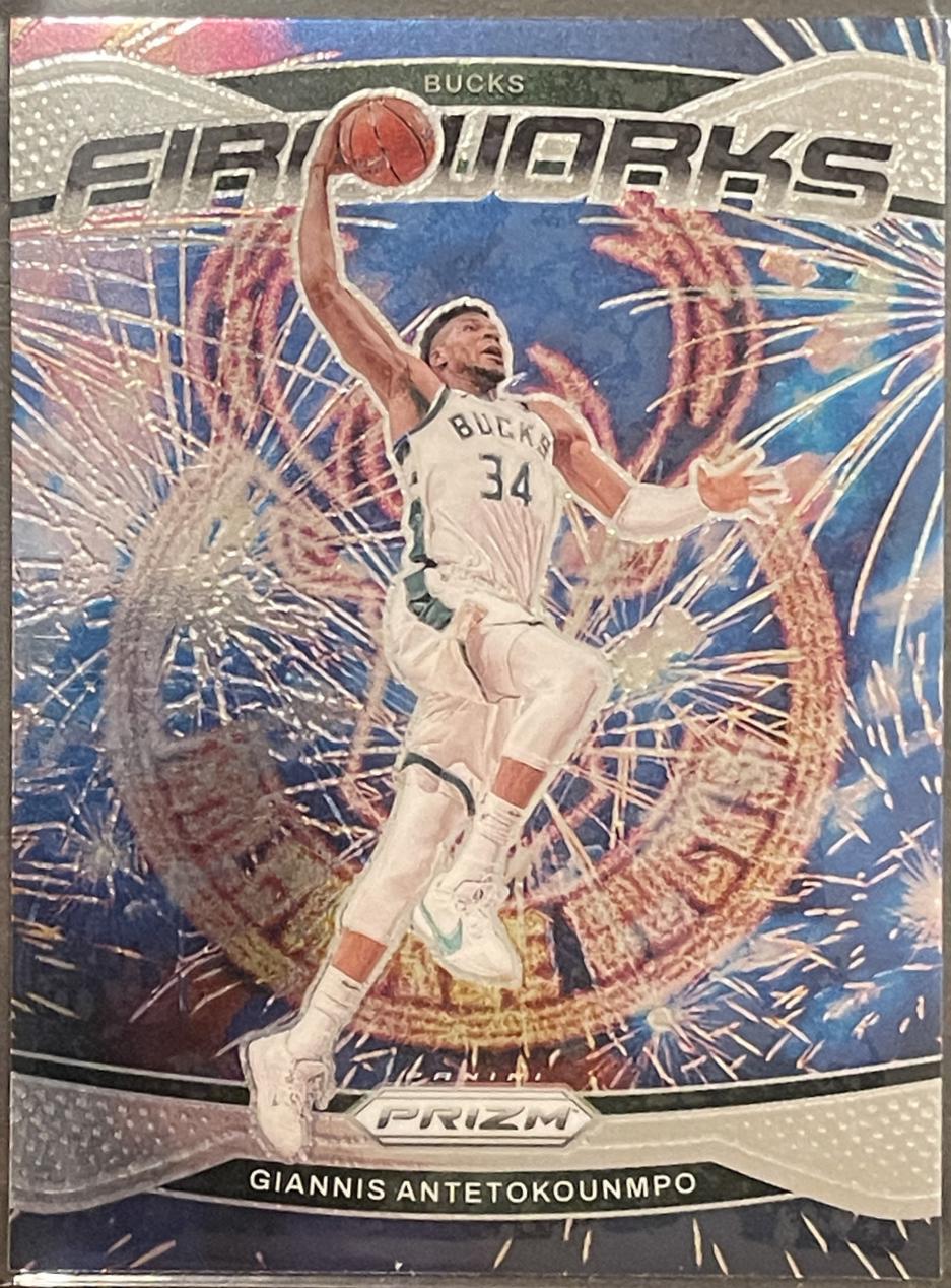Giannis Antetokounmpo #4 Basketball Cards 2024 Panini Prizm Fireworks