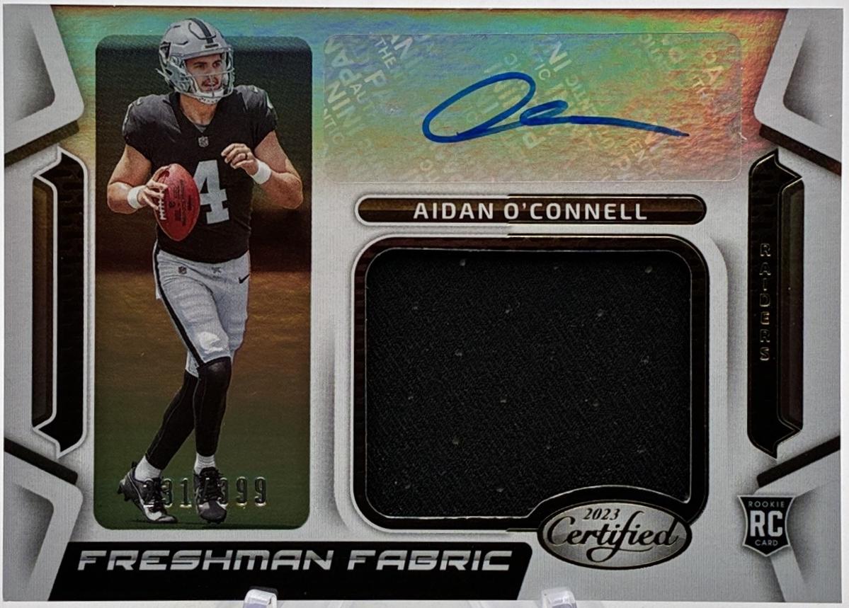 Aidan O'Connell #FFMS-29 2023 Panini Certified Freshman Fabric Mirror Signatures Football