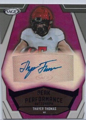 Thayer Thomas #PKA-TT 2023 Sage Peak Performance Autographs Football