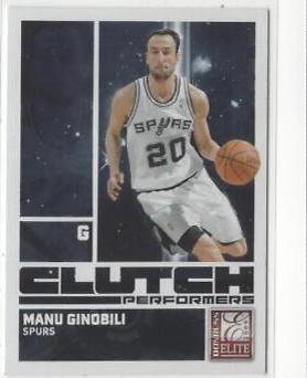 Manu Ginobili #4 Basketball Cards 2009 Donruss Elite Clutch Performers