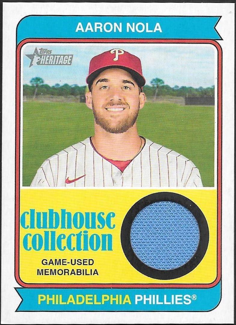 Aaron Nola #CCR-AN Baseball Cards 2023 Topps Heritage Clubhouse Collection Relics