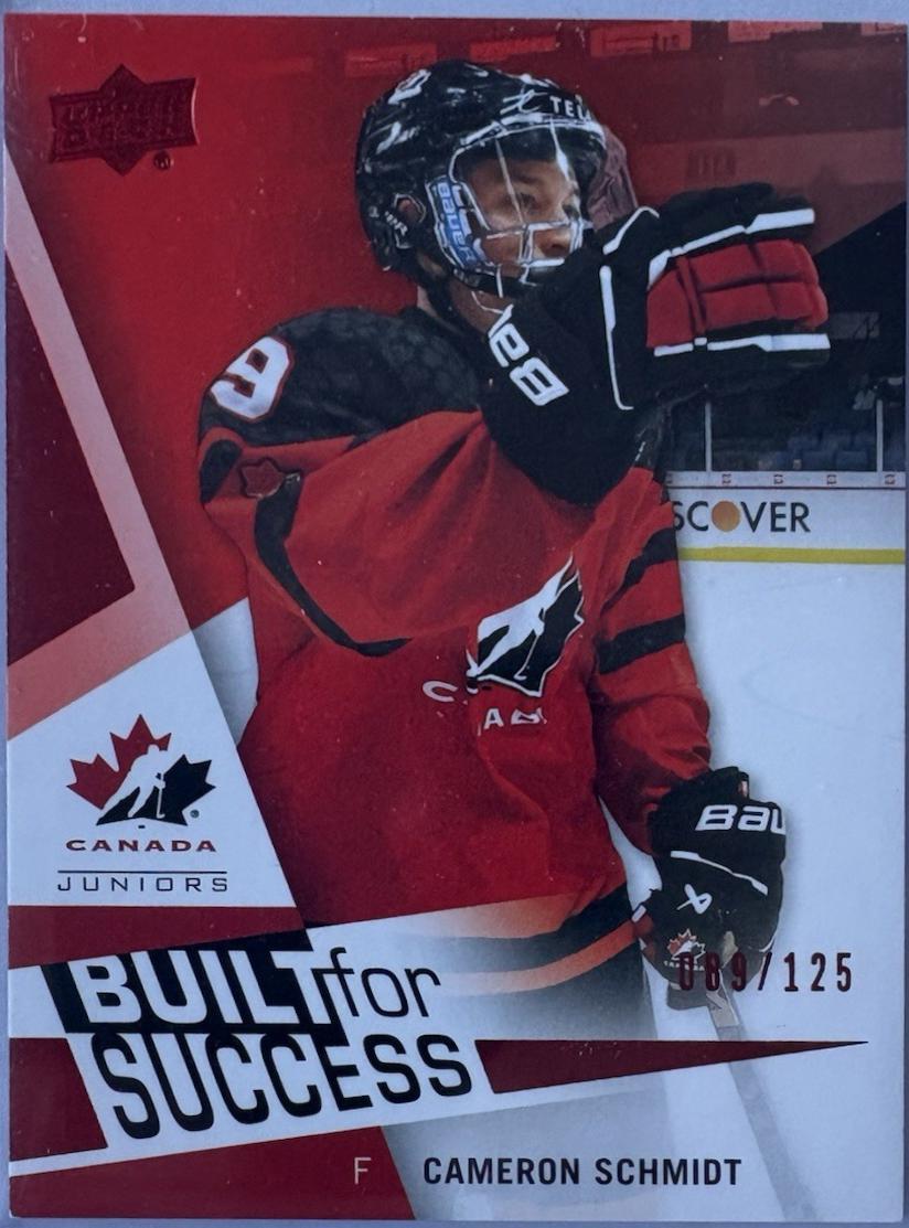 Cameron Schmidt #BS-23 2025 Upper Deck Team Canada Juniors Built For Success Hockey
