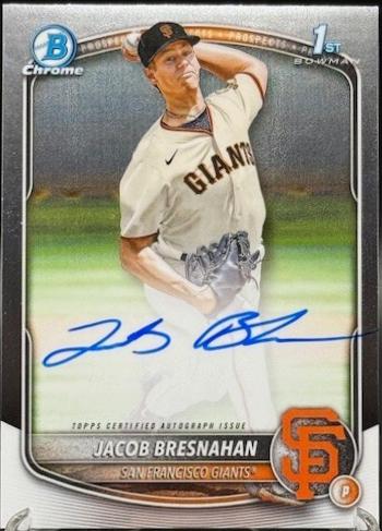 Jacob Bresnahan #CPA-JBR Baseball Cards 2025 Bowman Chrome Prospect Autograph