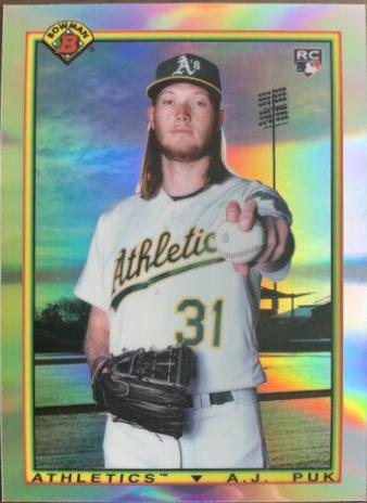 A.J. Puk #90BAP Baseball Cards 2020 Bowman Chrome 1990