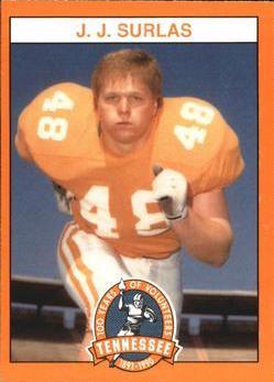 J.J. Surlas #48 Football Cards 1990 Tennessee Volunteers Centennial