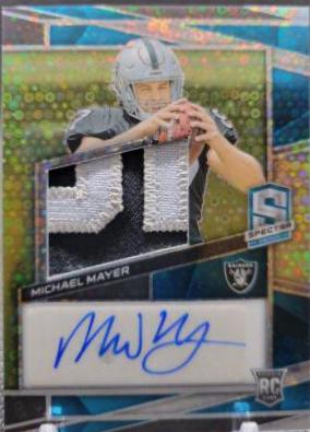 Michael Mayer #16 Football Cards 2023 Panini Spectra Rookie Autograph Neon Blue