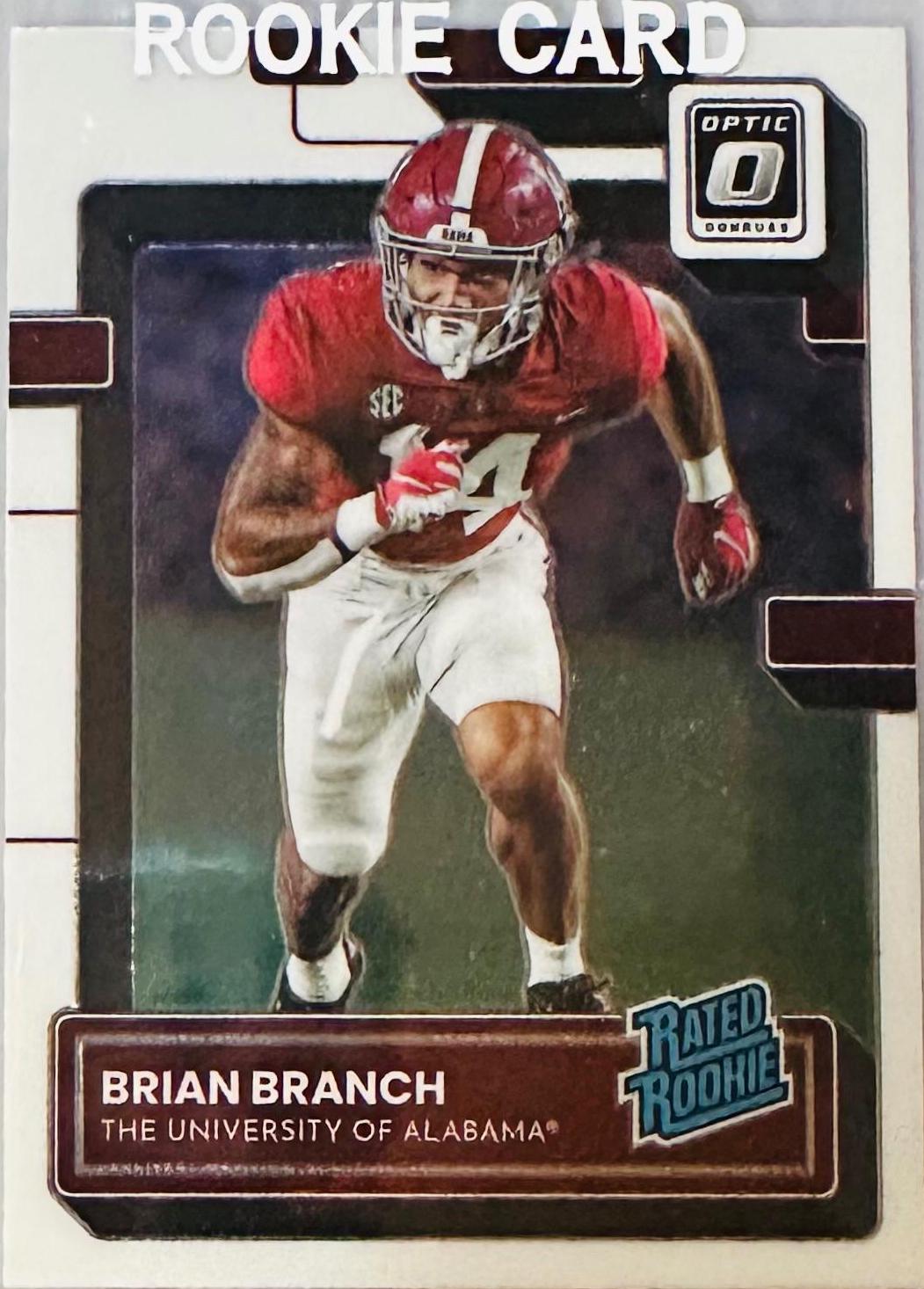 Brian Branch #14 Football Cards 2023 Panini Chronicles Draft Picks Donruss Optic Rated Rookie