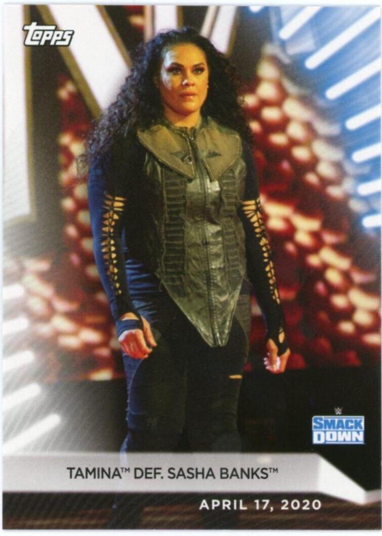 Tamina def. Sasha Banks #6 Wrestling Cards 2021 Topps WWE Women's Division