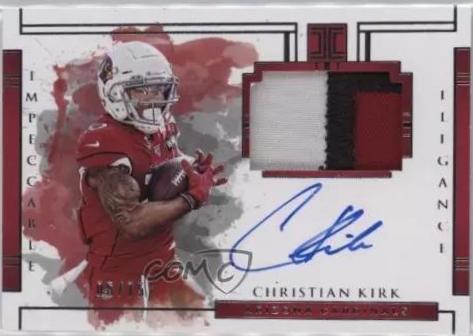 Christin Kirk #EV-CK Football Cards 2020 Panini Impeccable Elegance Veteran Patch Autos