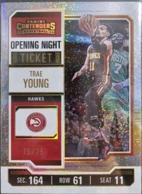Trae Young [Opening Night Ticket #92 2023 Panini Contenders Basketball