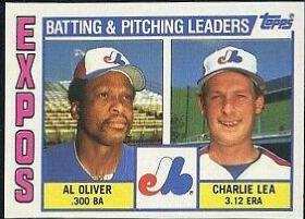 Expos Leaders Checklist: Al Oliver / Charlie Lea