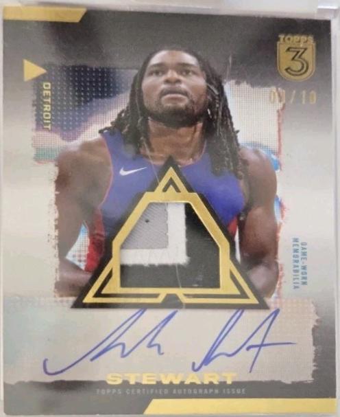 Isaiah Stewart #RP-IS Basketball Cards 2023 Topps Three Relics Autograph Prime