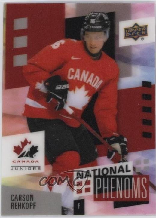 Carson Rehkopf #NP-2 2025 Upper Deck Team Canada Juniors National Phenoms Hockey