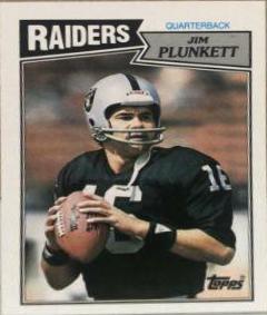 Jim Plunkett #214 Football Cards 1987 Topps