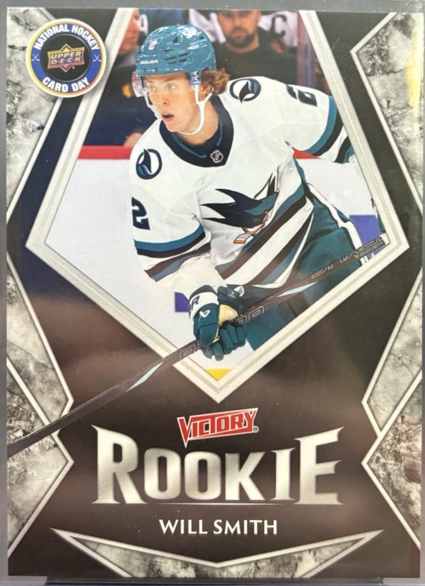 Will Smith #V-10 Hockey Cards 2025 Upper Deck National Hockey Card Day Victory Black Rookie