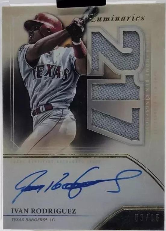 Ivan Rodriguez #HRKAR-IR Baseball Cards 2020 Topps Luminaries Home Run Kings Autograph Relics
