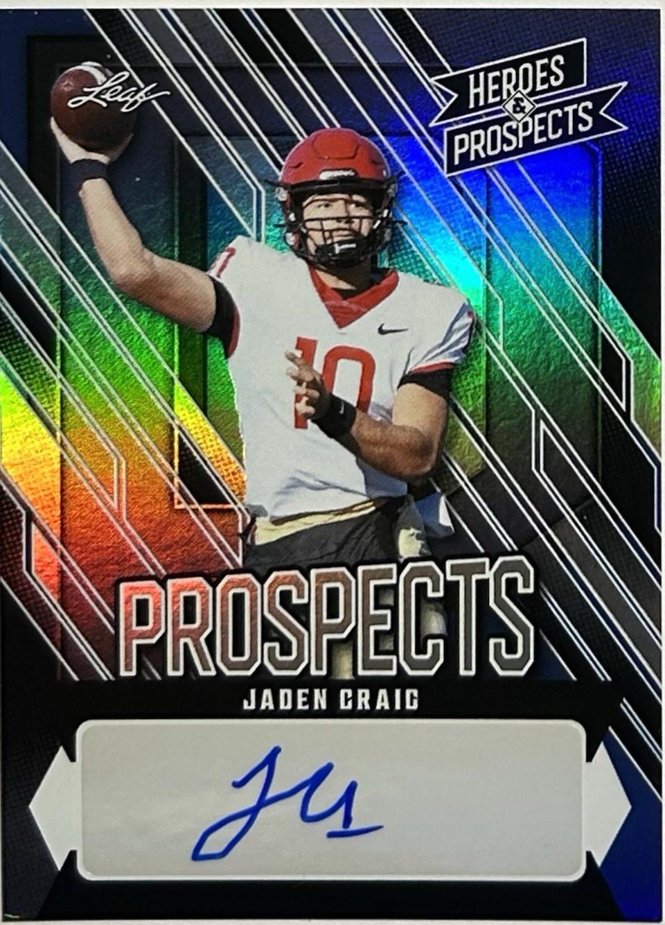 Jaden Craig #AP-JC2 2024 Leaf Heroes & Prospects Prospect Autograph Football