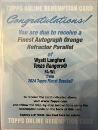 Wyatt Langford [Orange Refractor] #FA-WL