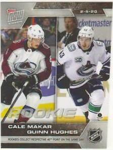 Cale Makar, Quinn Hughes #165 Hockey Cards 2019 Topps Now NHL Stickers