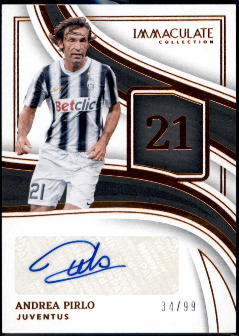 Andrea Pirlo #12 Soccer Cards 2023 Panini Immaculate Numbers Signature