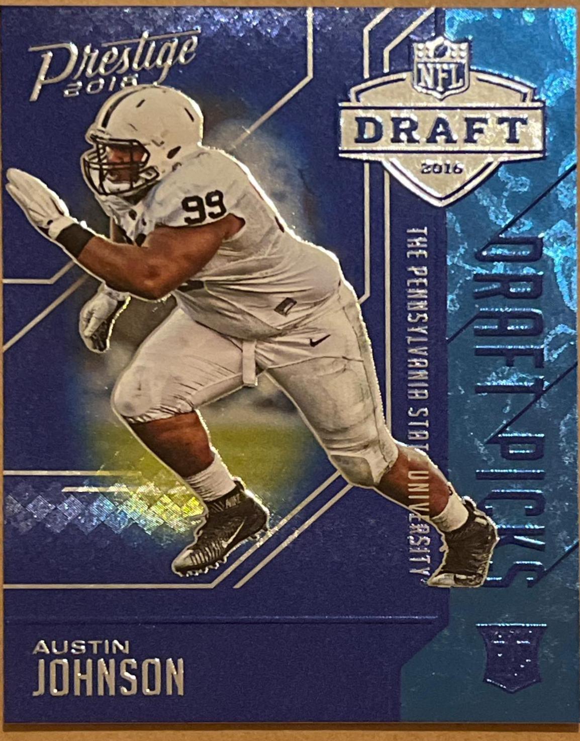 Austin Johnson #25 Football Cards 2016 Panini Prestige Draft Picks Blue
