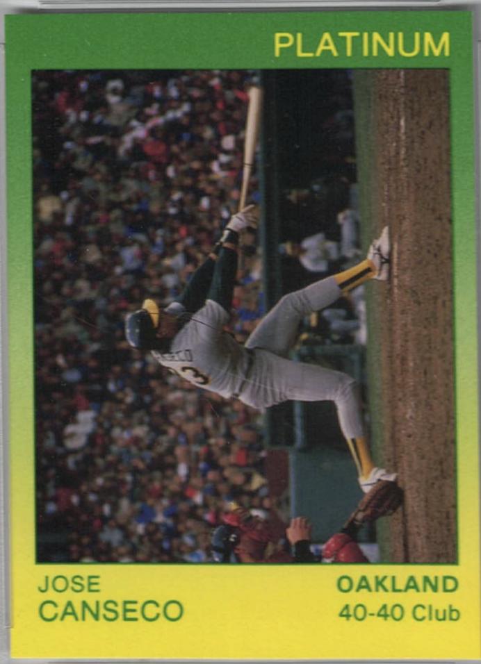 Jose Canseco #25 Baseball Cards 1991 Star Platinum Edition