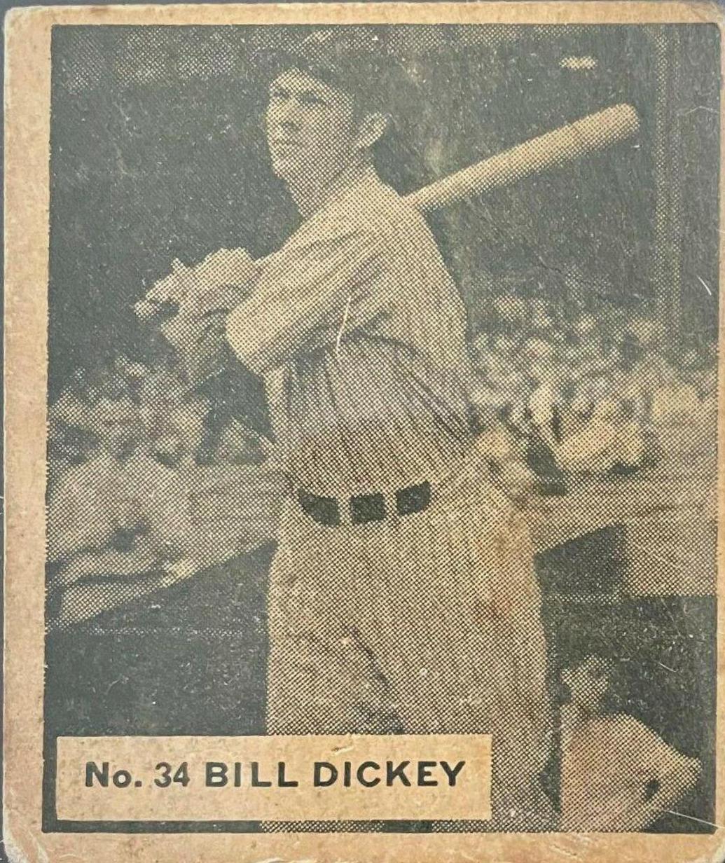 Bill Dickey #34 Baseball Cards 1936 World Wide Gum