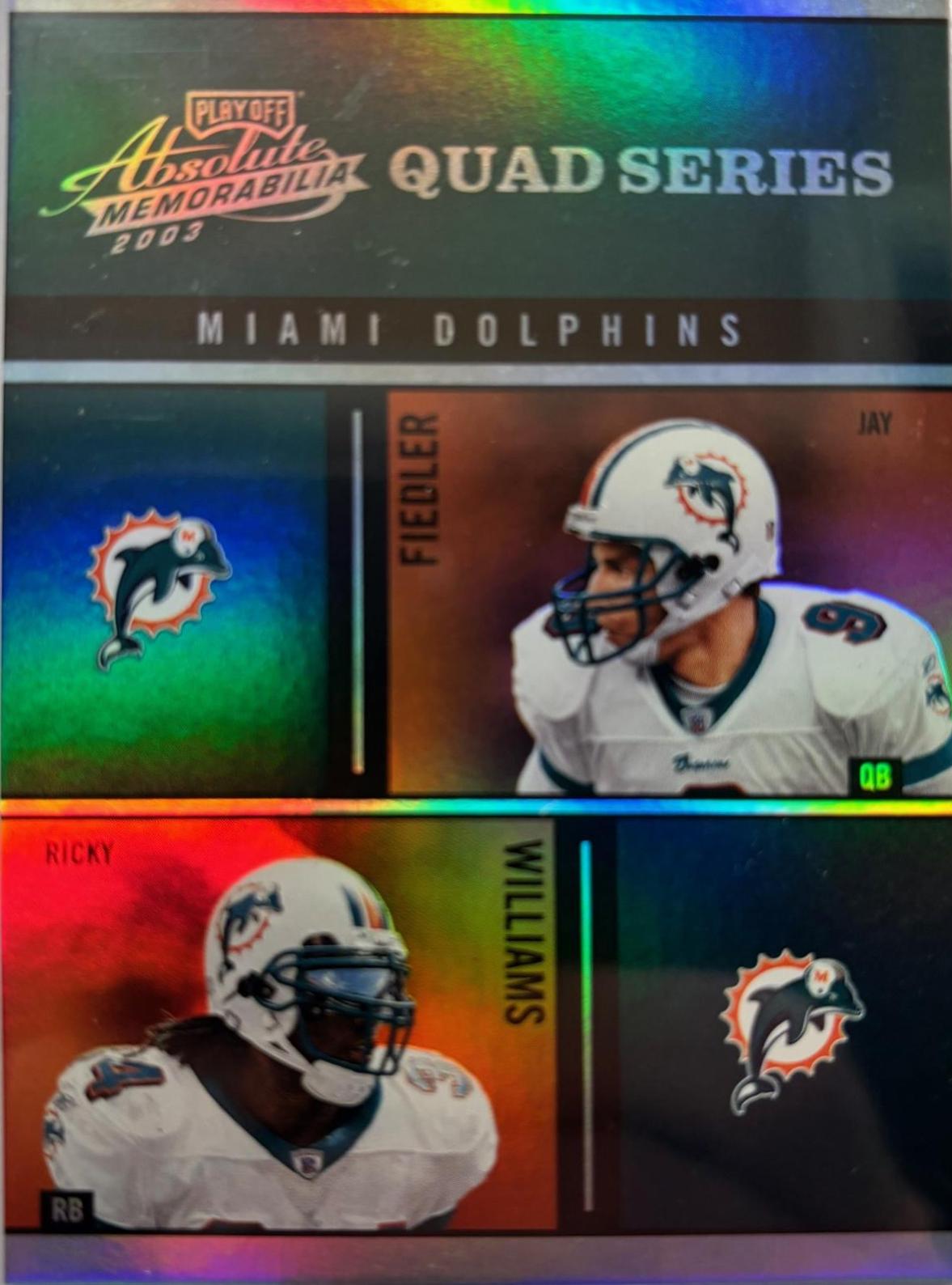 Fielder, Williams, Chambers, Thomas #QS-7 Football Cards 2003 Playoff Absolute Memorabilia Quad Series