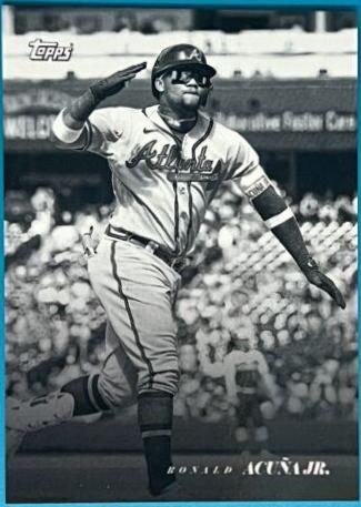 Ronald Acuna Jr. #1 Baseball Cards 2022 Topps Black and White