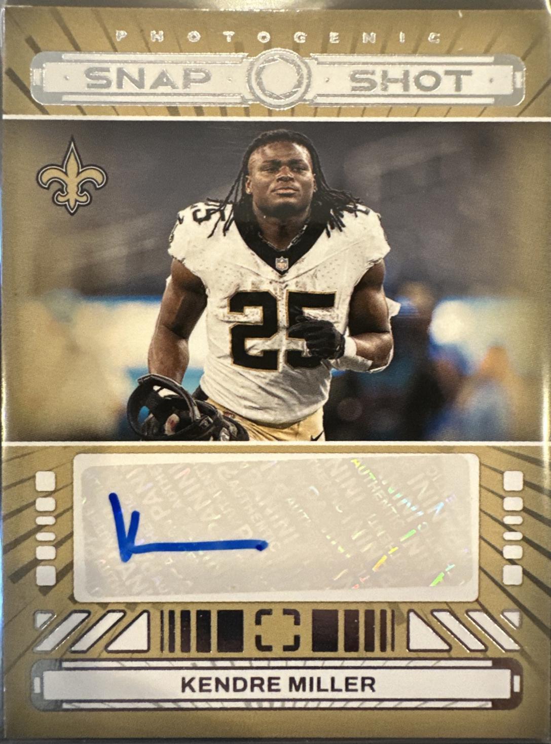 Kendre Miller #SSA-KEM 2024 Panini Photogenic Football Snapshots Autographs
