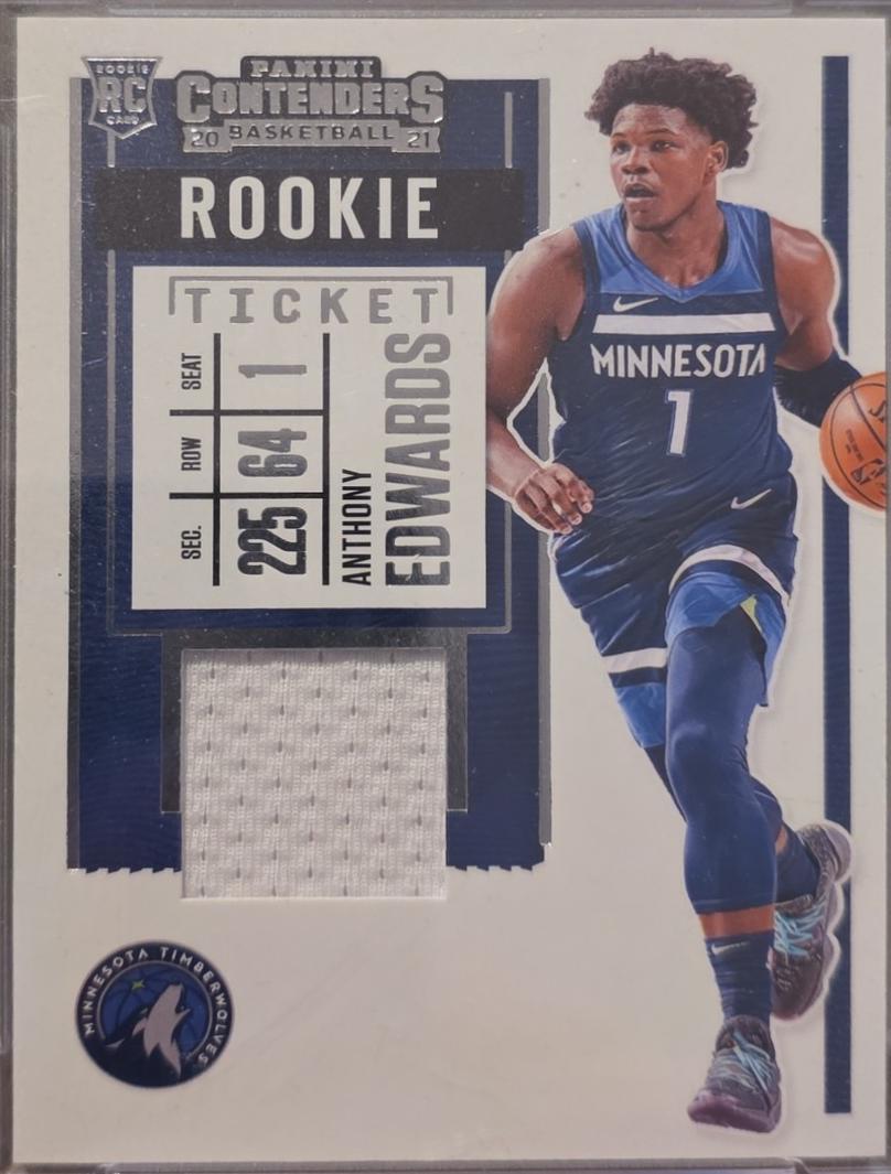 Anthony Edwards #RS-AEW 2020 Panini Contenders Rookie Ticket Swatch Basketball