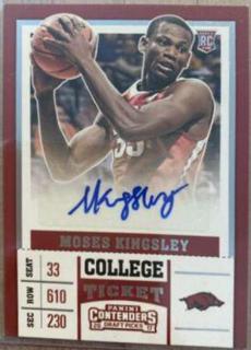 Moses Kingsley College Ticket Autograph