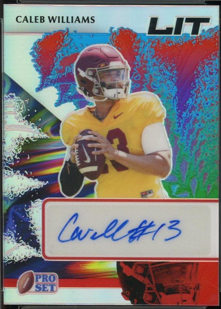 Caleb Williams #L-CW1 Football Cards 2022 Pro Set Metal Lit Autographs