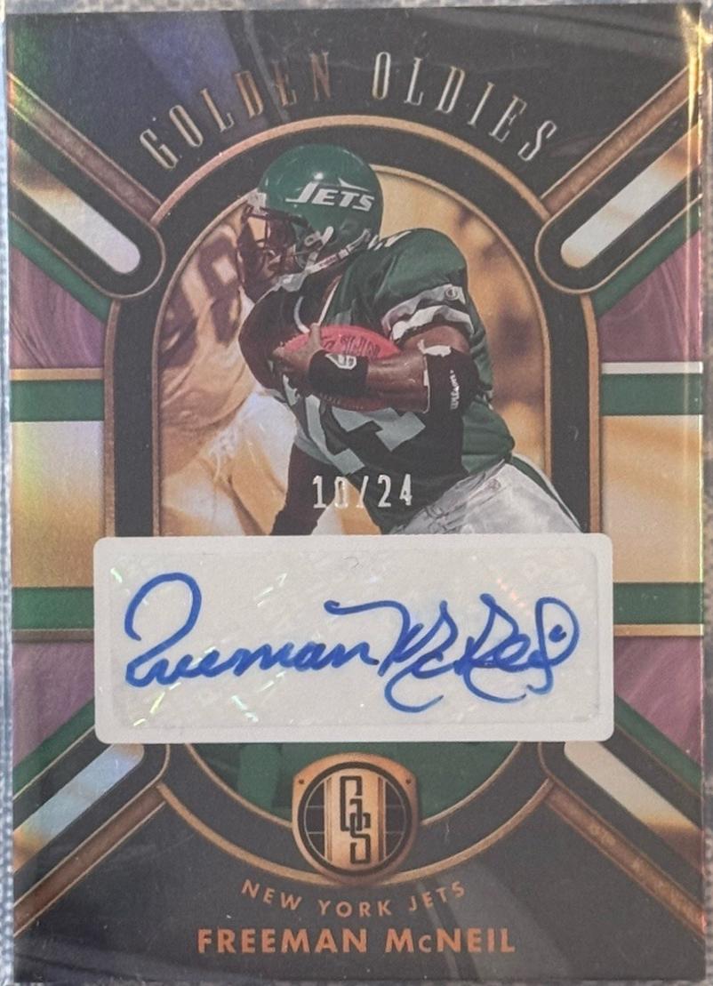 Freeman McNeil #GO-FNL Football Cards 2024 Panini Gold Standard Golden Oldies Autograph