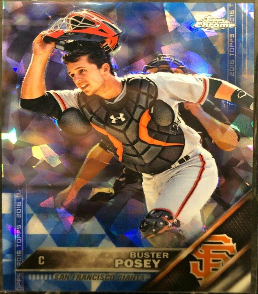 Buster Posey #300 Baseball Cards 2016 Topps Chrome Sapphire