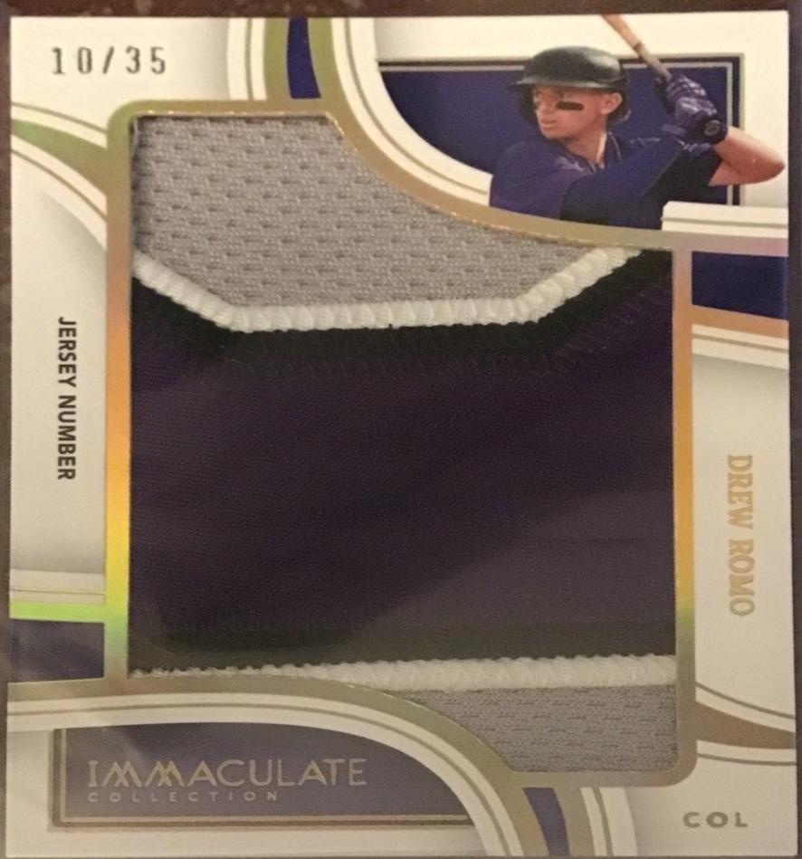 Drew Romo #39 Baseball Cards 2023 Panini Immaculate Jumbo Jersey Number