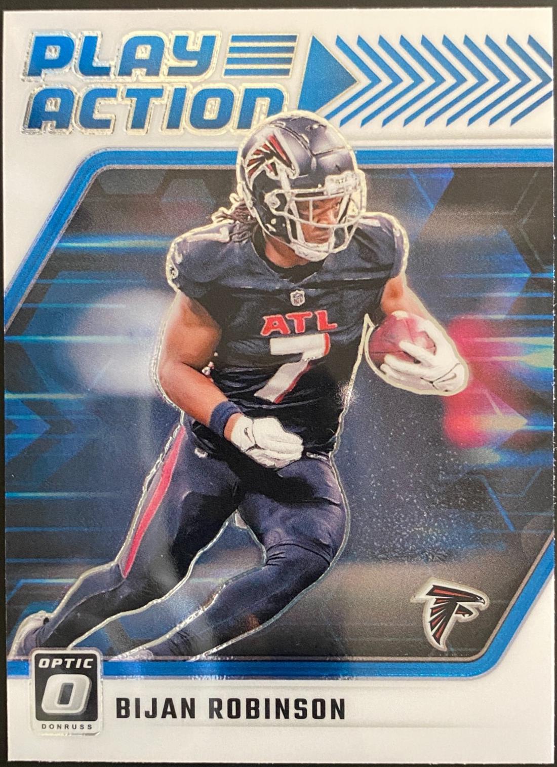 Bijan Robinson #14 Football Cards 2024 Panini Donruss Optic Play Action