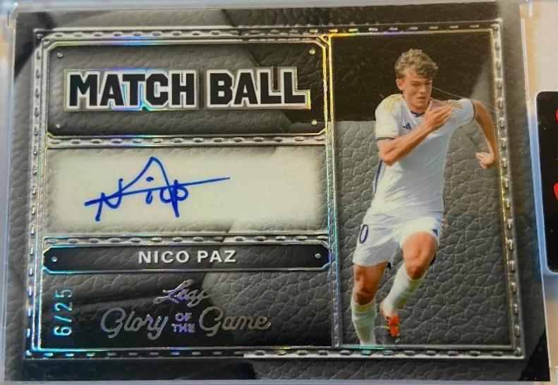 Nico Paz #MB-NP1 2026 Leaf Glory Of The Game Match Ball Autograph Soccer