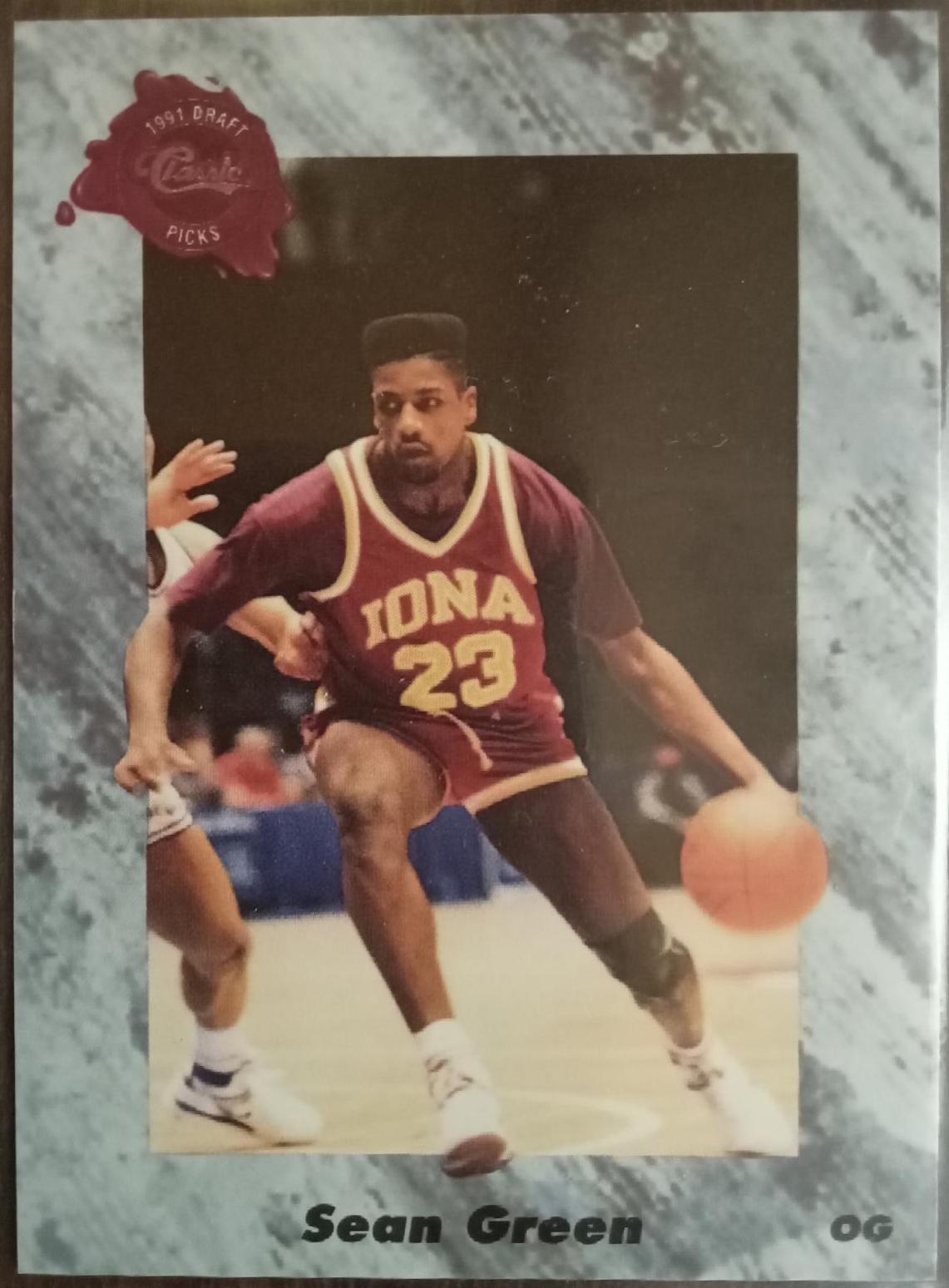 Sean Green #179 Basketball Cards 1991 Classic Draft