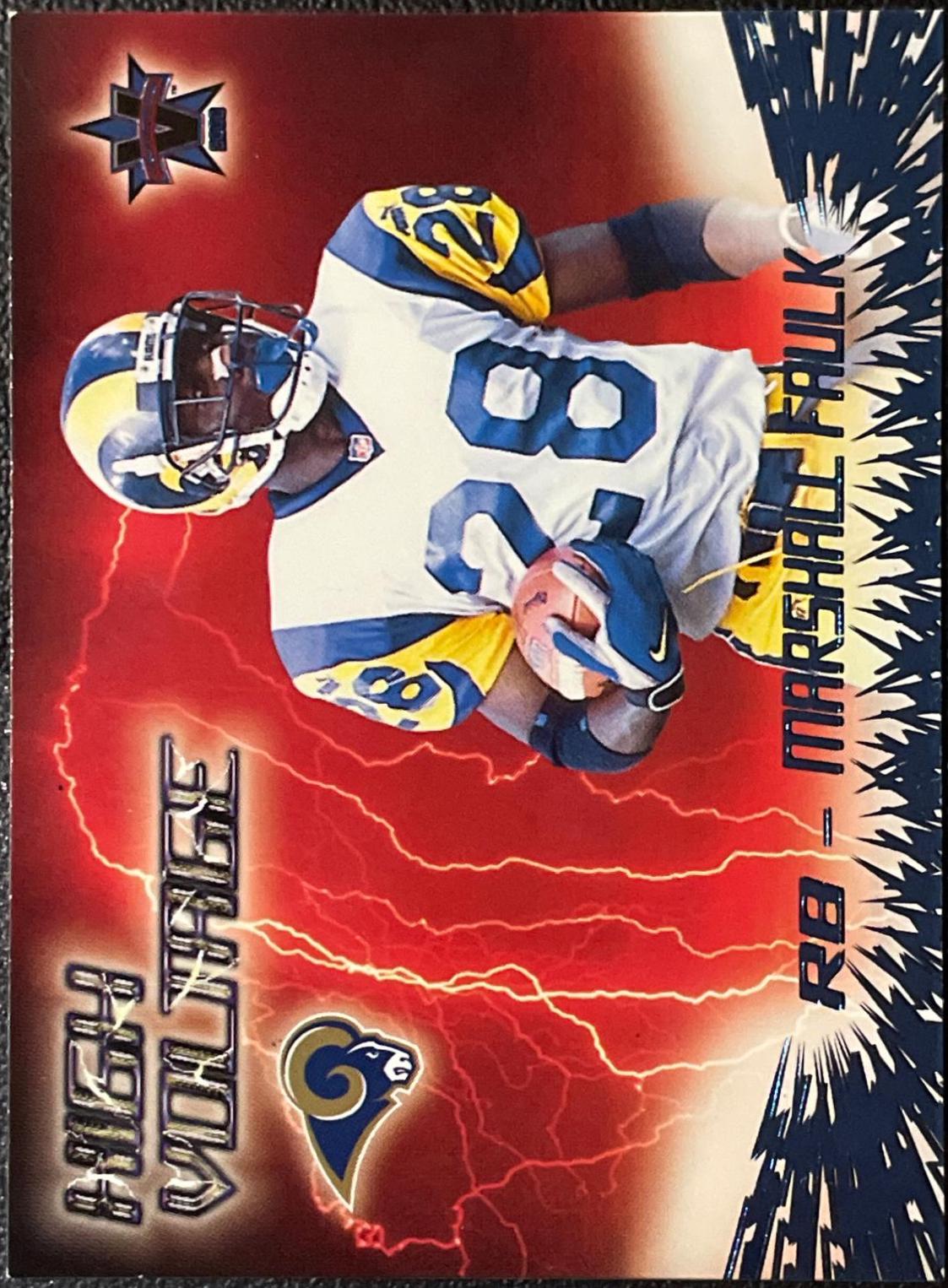 Marshall Faulk #28 Football Cards 2000 Pacific Vanguard High Voltage