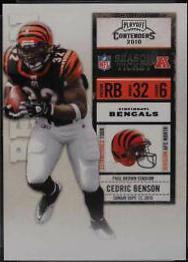 Cedric Benson #20 Football Cards 2010 Playoff Contenders