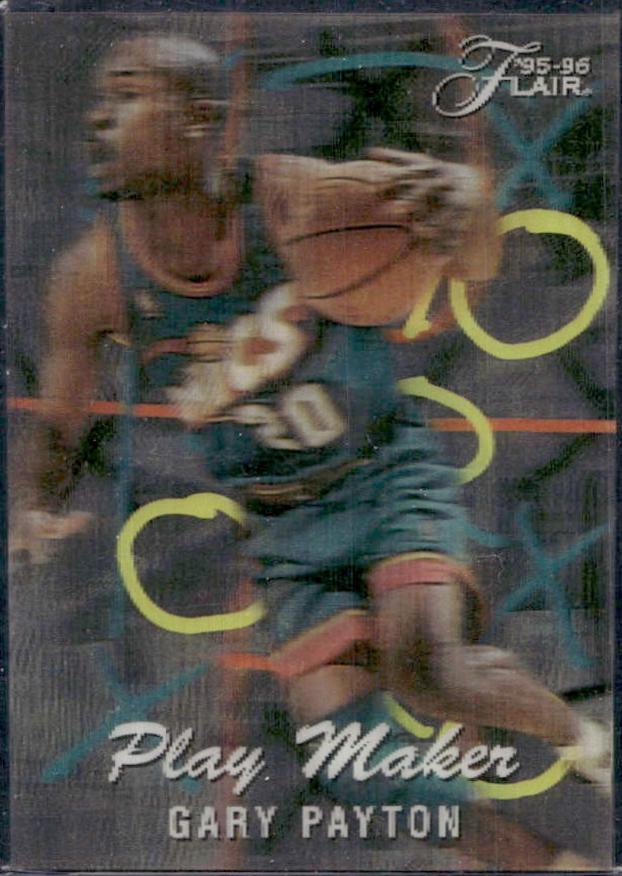 Gary Payton #5 Basketball Cards 1995 Flair Play Makers