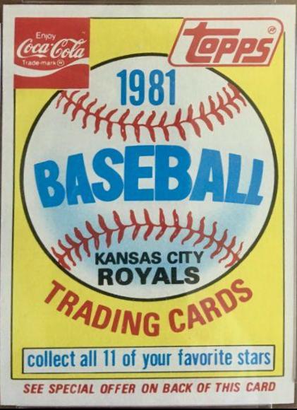 Royals Header Baseball Cards 1981 Coca Cola
