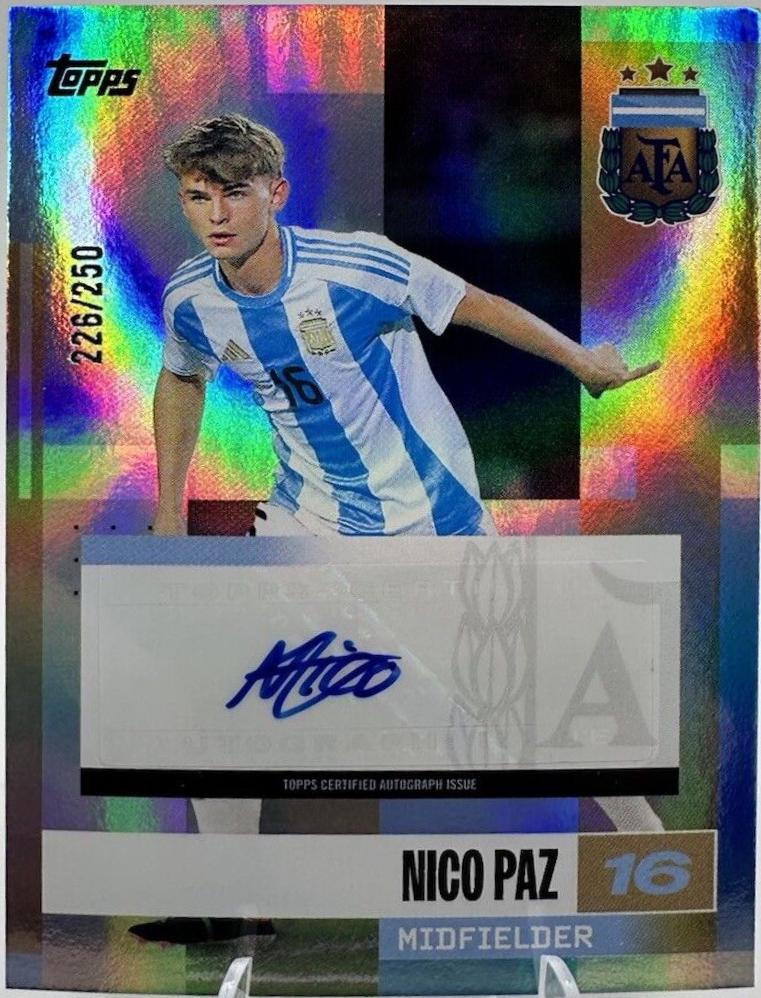 Nico Paz #BA-NP Soccer Cards 2024 Topps Argentina Team Set Autograph