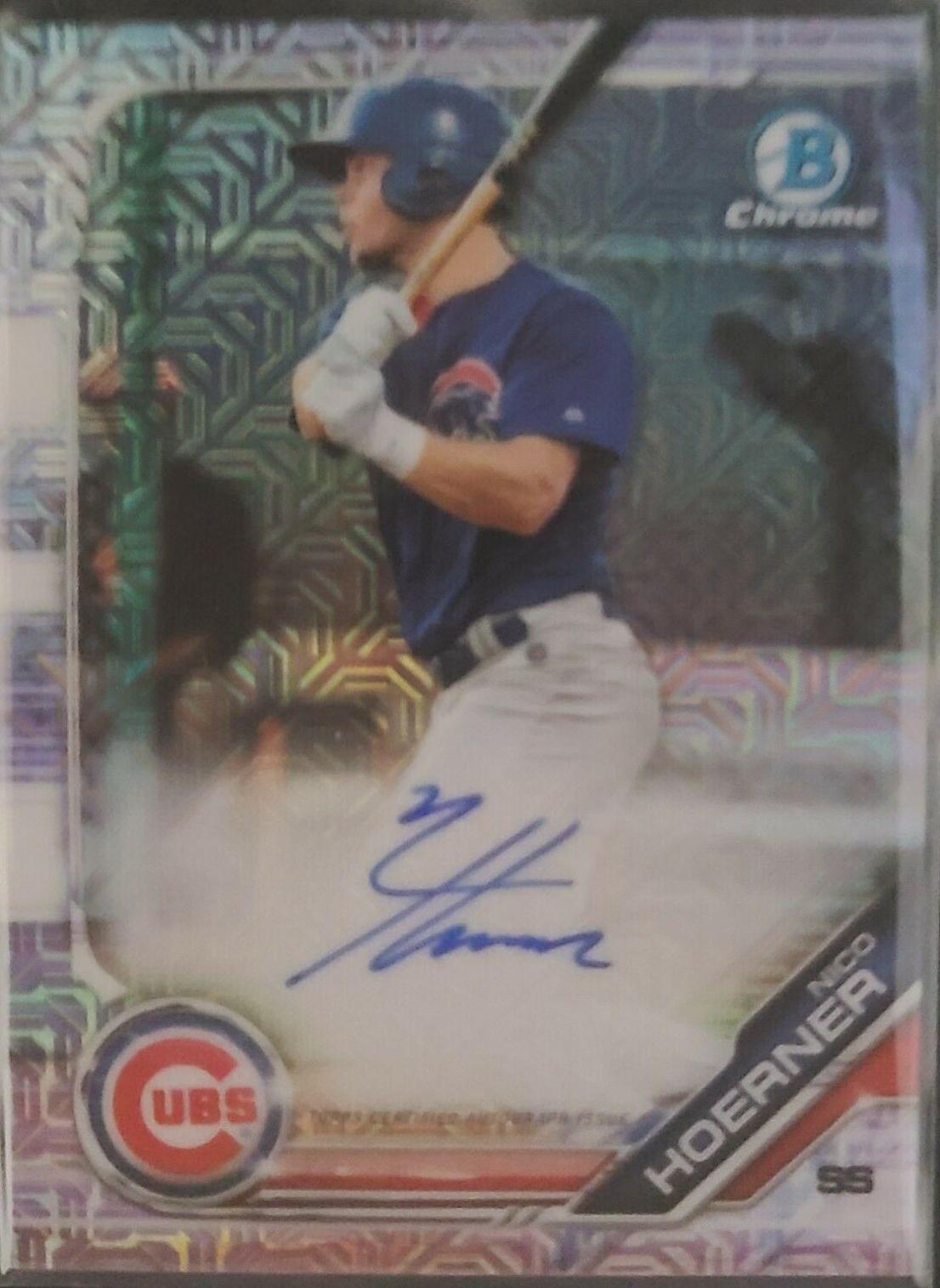 Nico Hoerner #NH Baseball Cards 2019 Bowman Mega Box Chrome Autographs