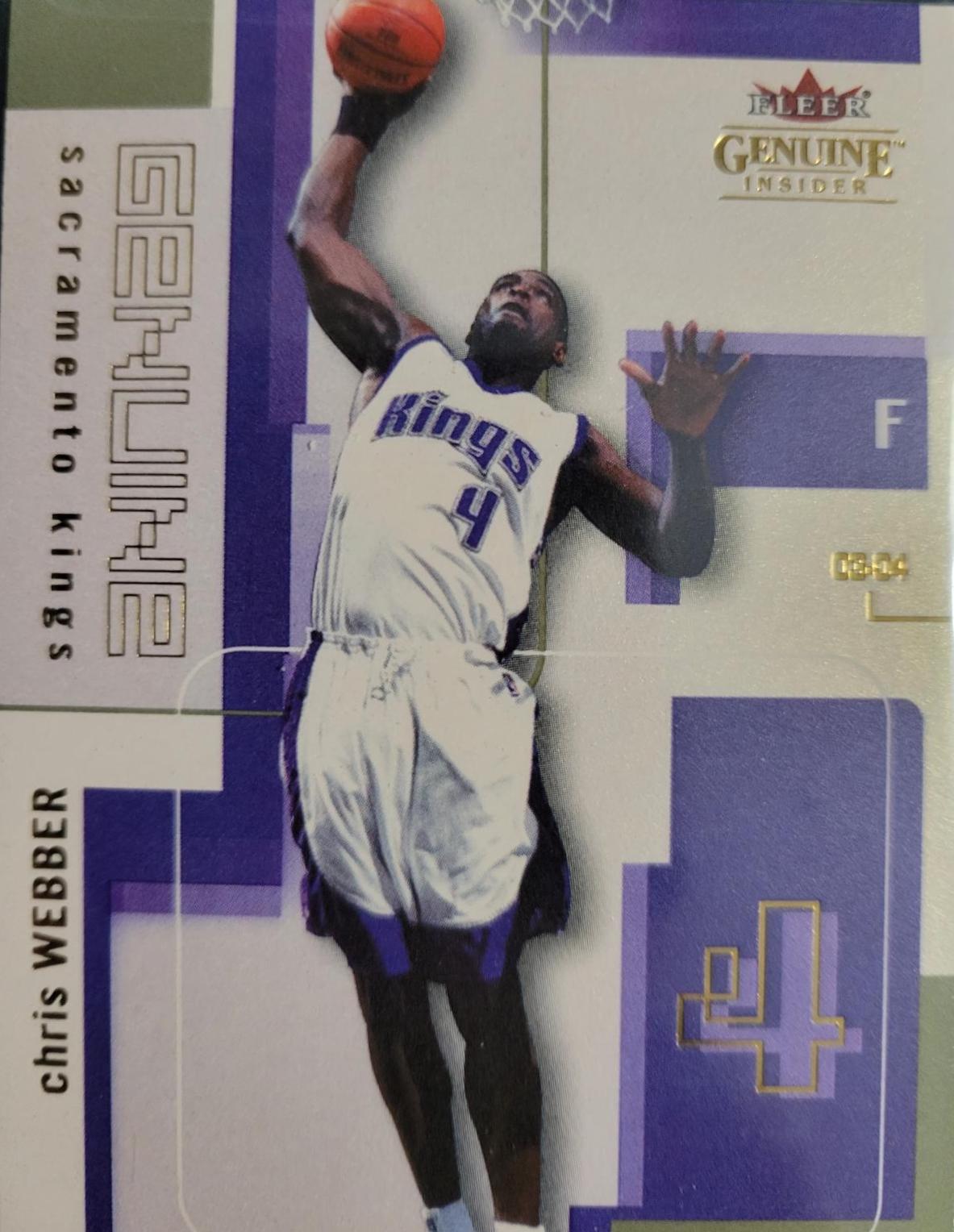 Chris Webber #81 Basketball Cards 2003 Fleer Genuine Article Insider