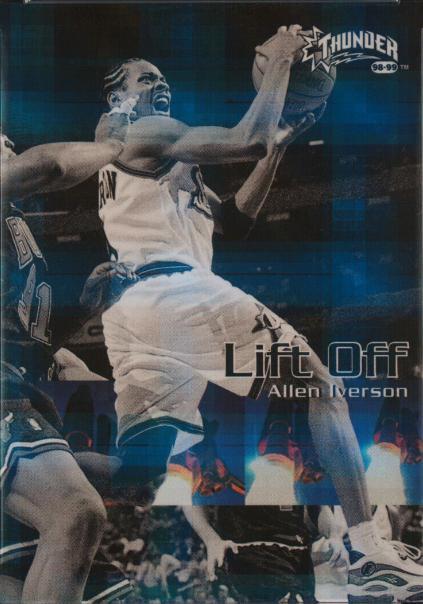 Allen Iverson #5 Basketball Cards 1998 Skybox Thunder Lift Off